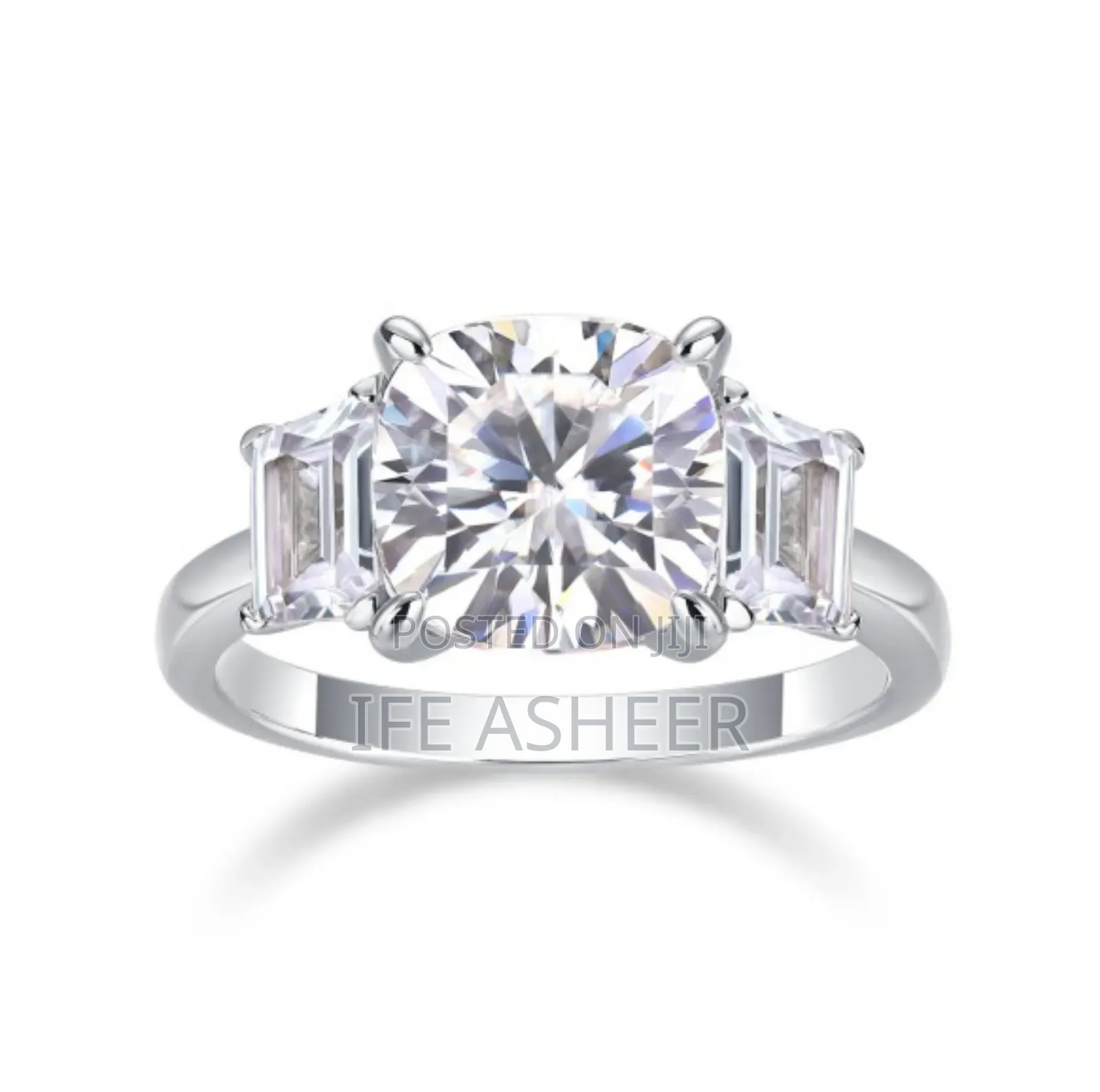 Her Mossanite Diamond Stone Silver Ring Bm2