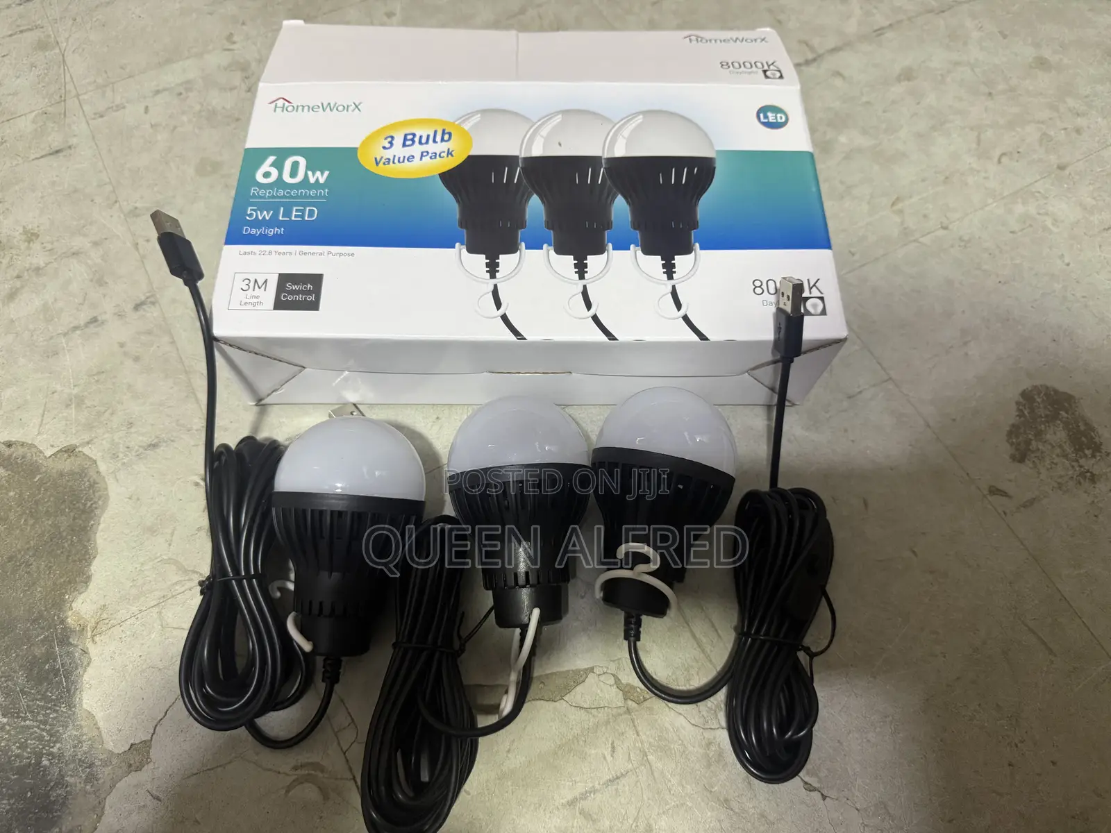 Homeworx Dc 5v Usb Led Light Bulbs With Stand and 3 Bulbs Value Pack