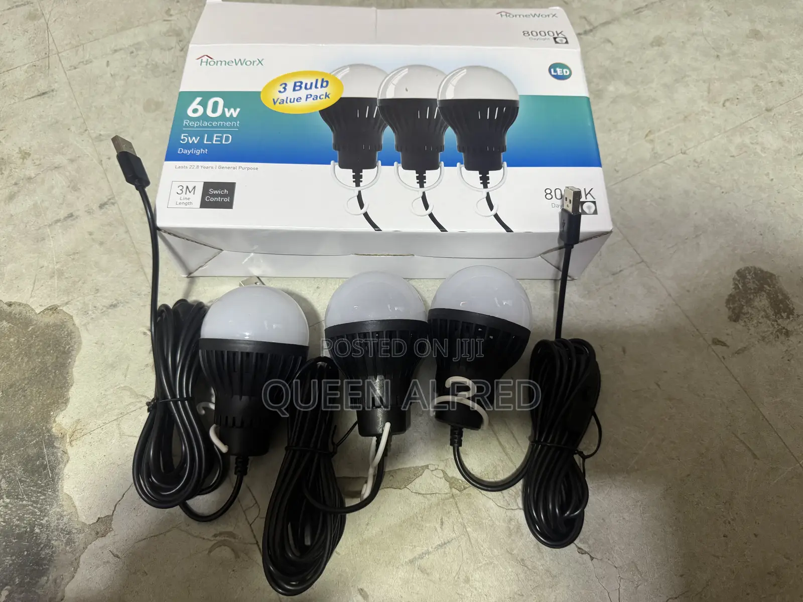 Homeworx Dc 5v Usb Led Light Bulbs With Stand and 3 Bulbs Value Pack