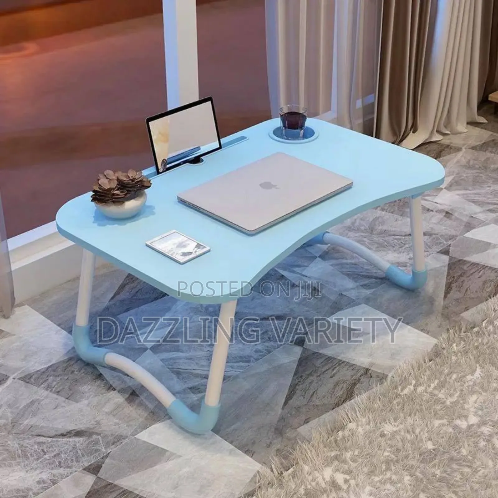 Foldable Laptop Table With Cup Holder and Dock Stand