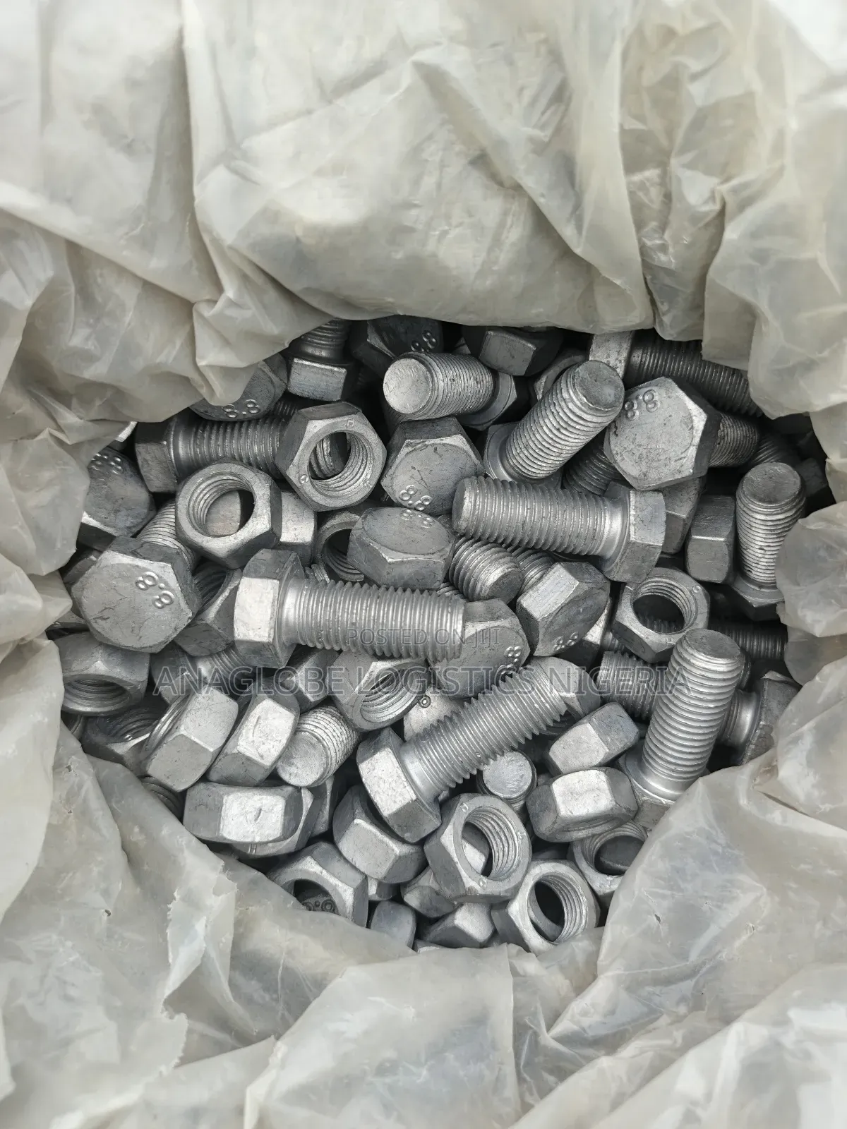 M16x50 Hot Dip Galvanized Hex Bolt/Nut Gr 8.8 (1bag)