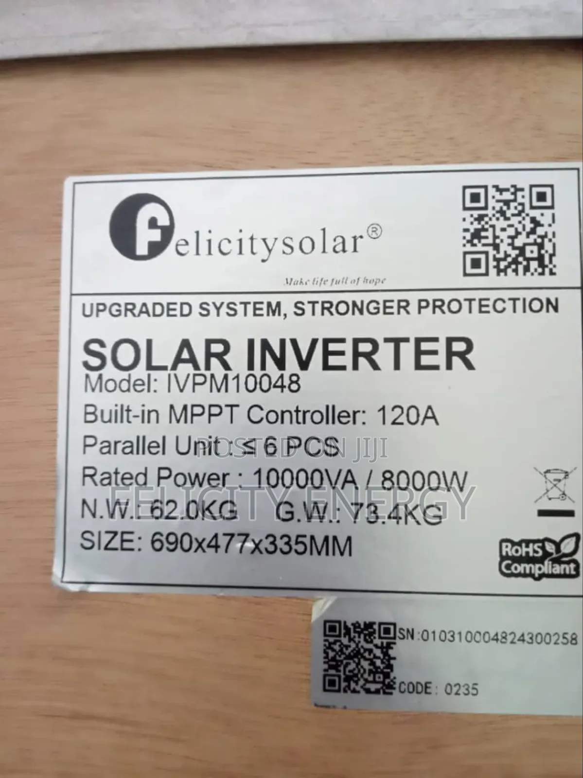Felicity Hybrid Inverter 10kva 48v
