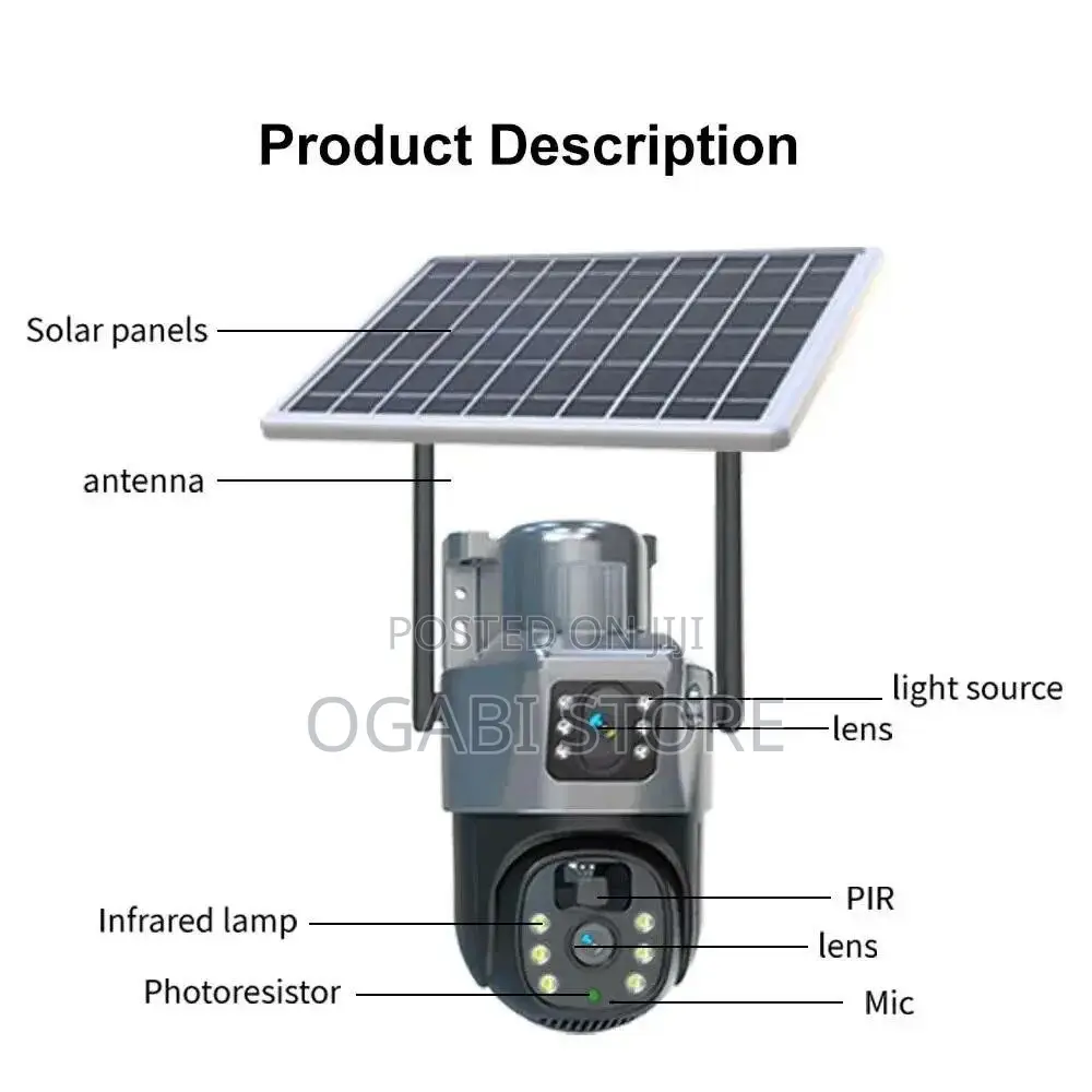 V380 Dual Lens Solar Panel 4g Wifi Camera