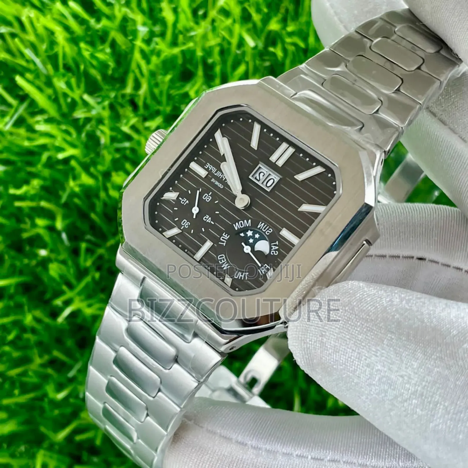 Original Patek Philippe Stainless Steel Calendar Quartz Watch