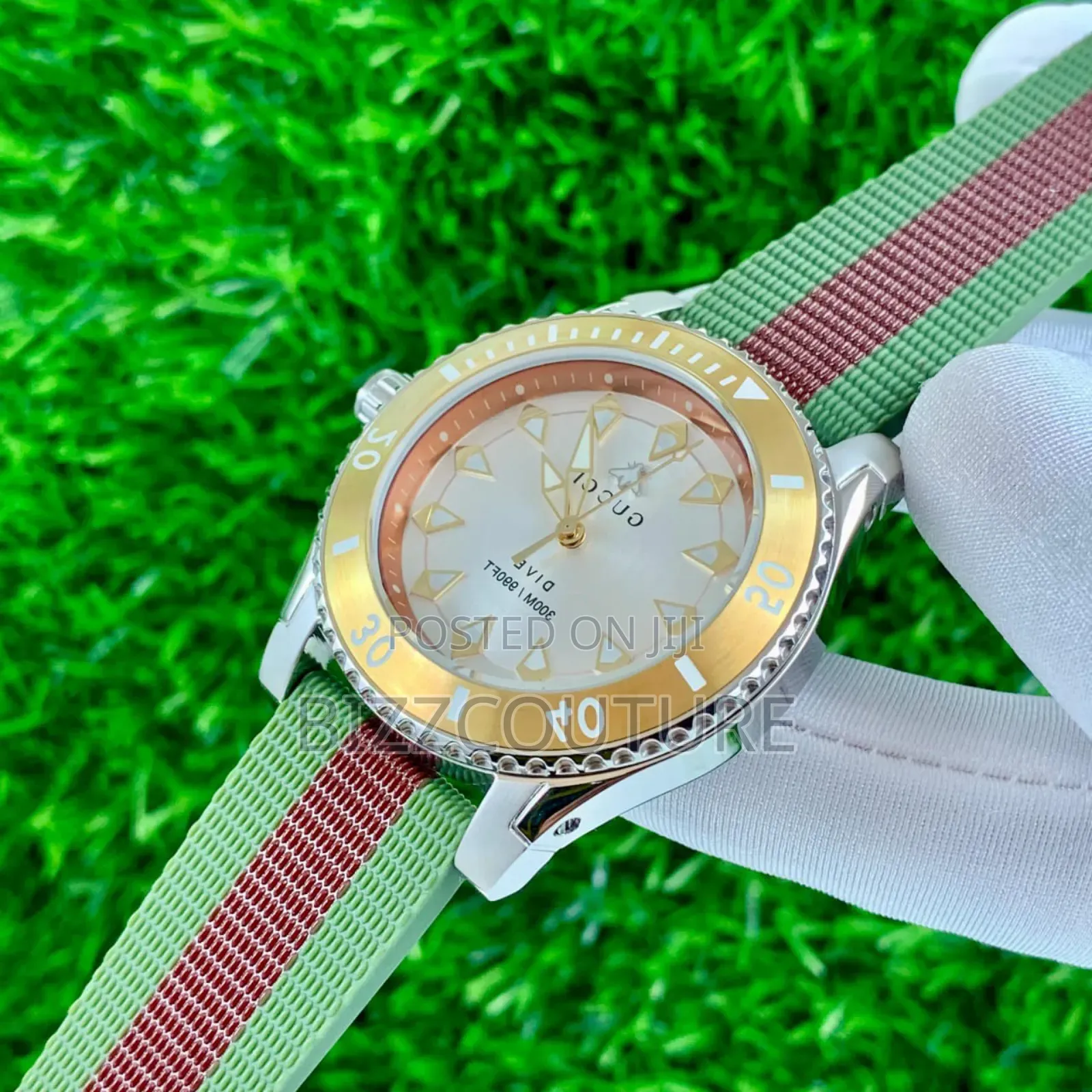 Original Gucci Faux Leather Two-Tone Strap, Quartz Watch