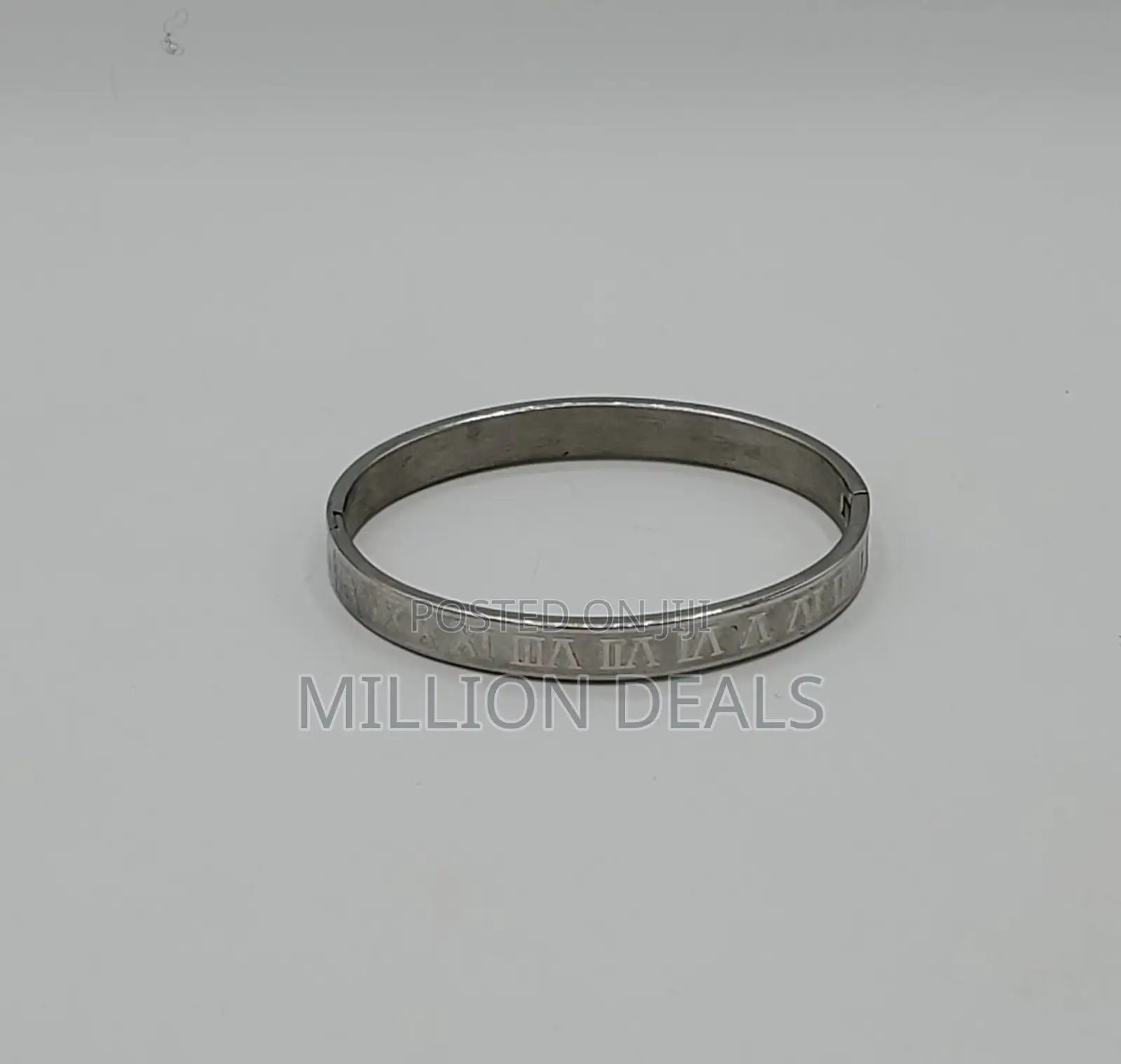 Romans Inspires Silver Round Men's Link Bracelet
