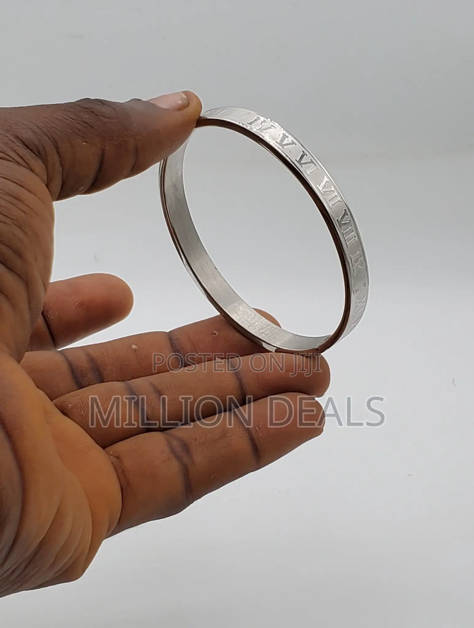 Romans Inspires Silver Round Men's Link Bracelet