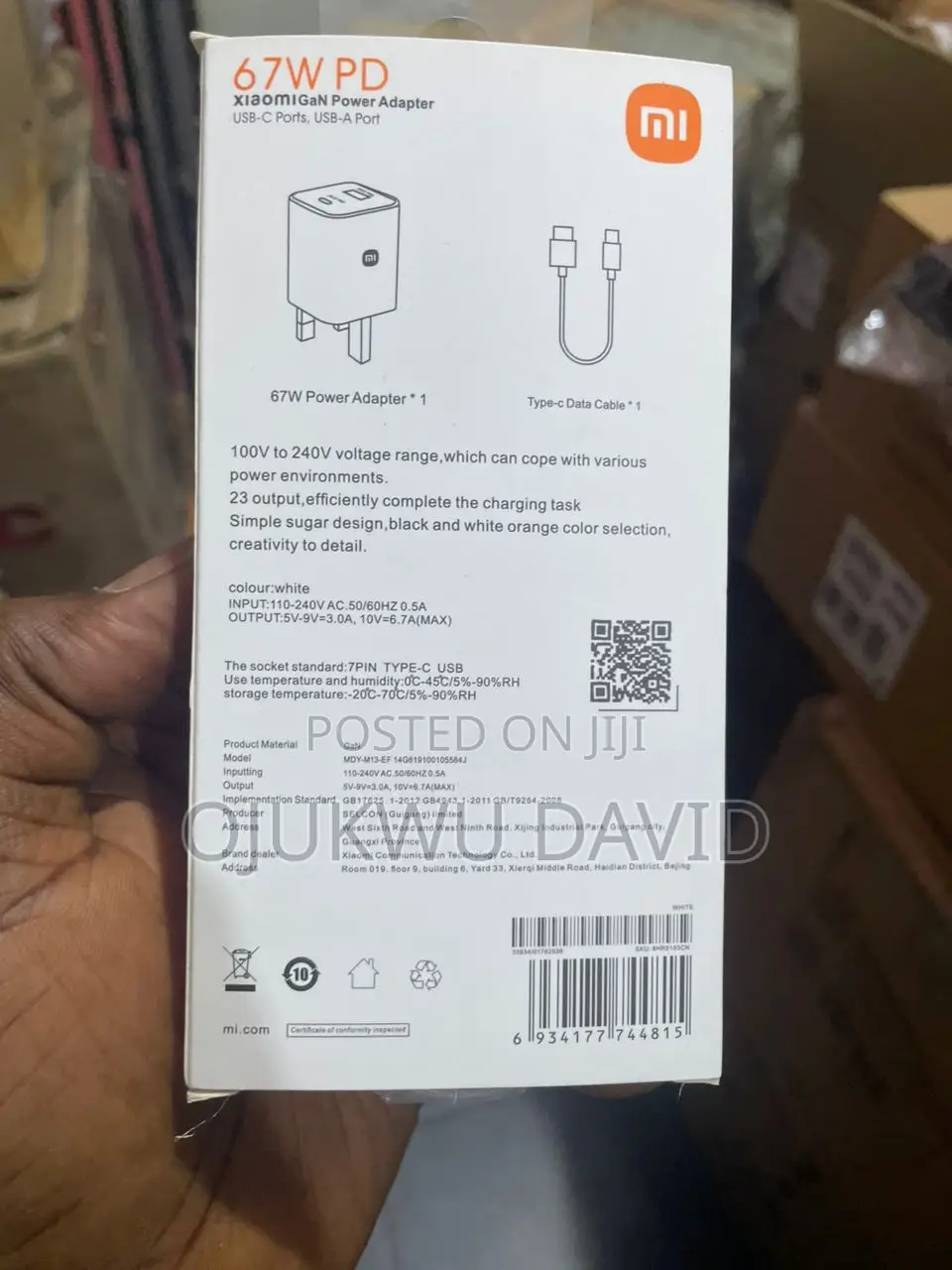 Xiaomi Mi 67w Pd Gan Fast Charger