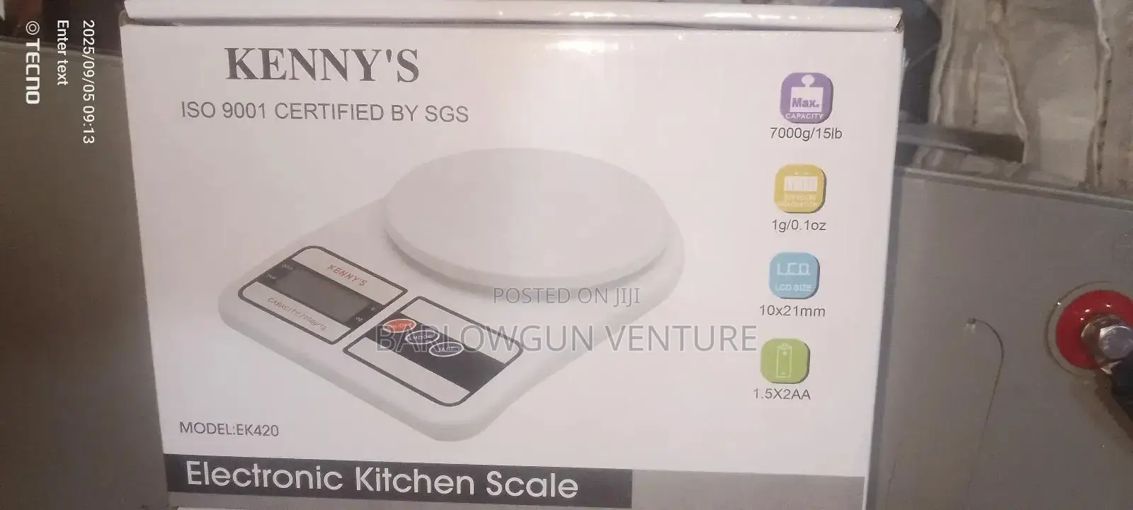 Electronic Kitchen Scale 7kg Ek 400
