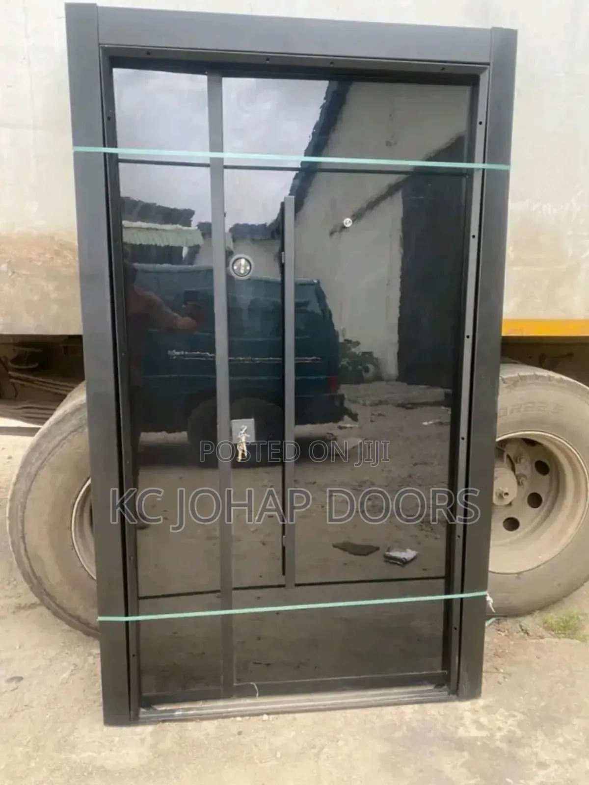 Turkey Luxury Plain Black Security Door for Front Entrance
