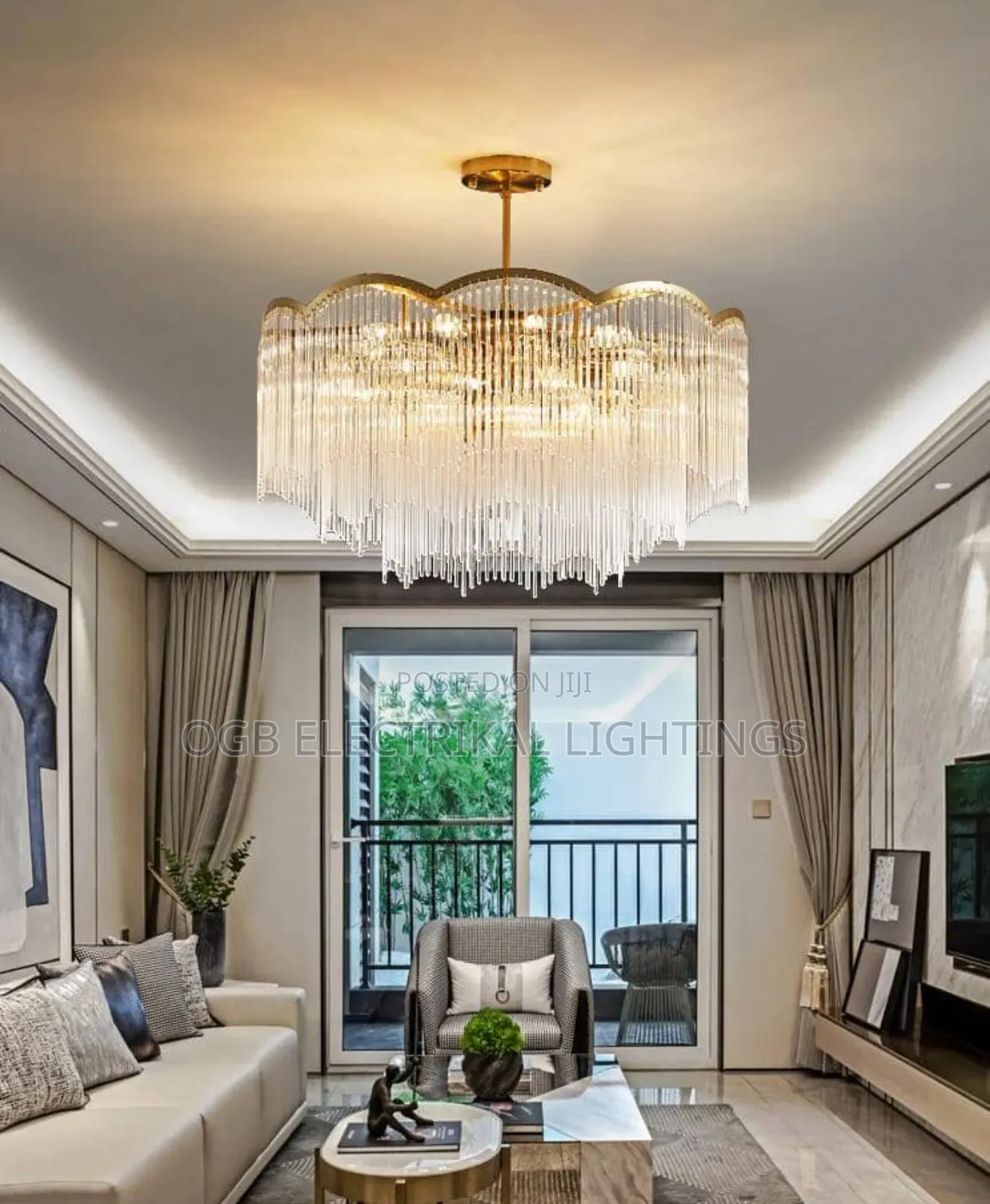French Vintage Crystal Pendant Chandelier