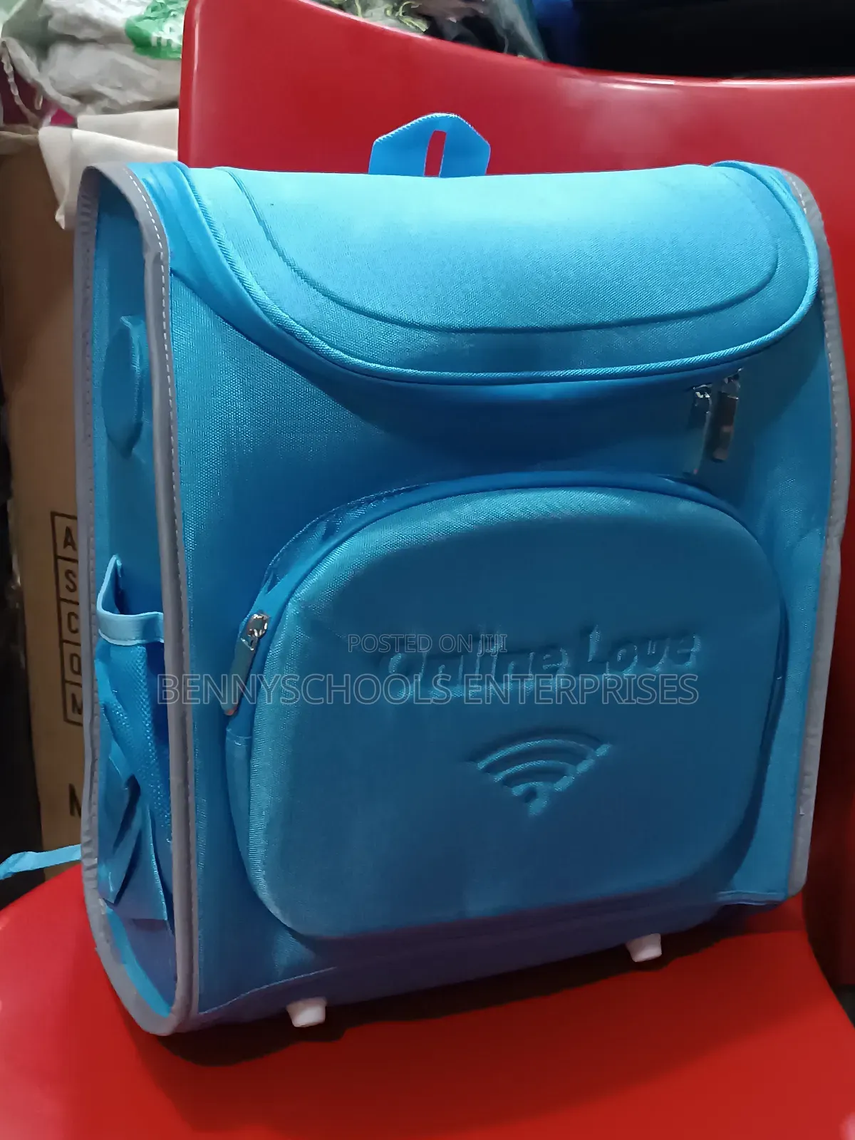 Blue Hard Body Zip Round School Bag