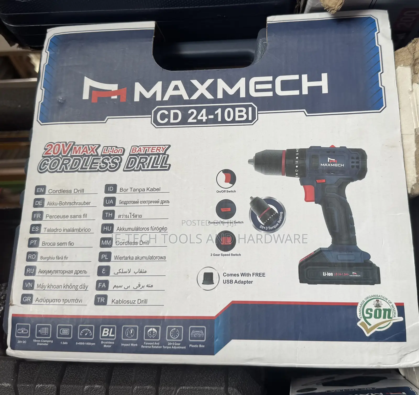 Maxmech Impact Cd 24-10bi 20v Max Li-ion Cordless Drill.