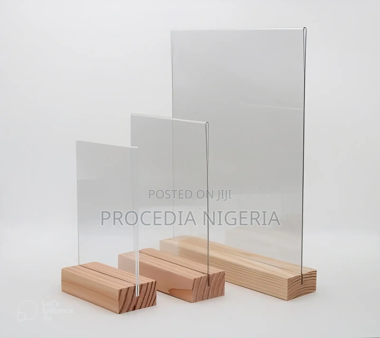 A4 Wooden Base Acrylic Display For Menu, Flyer, Insert Design