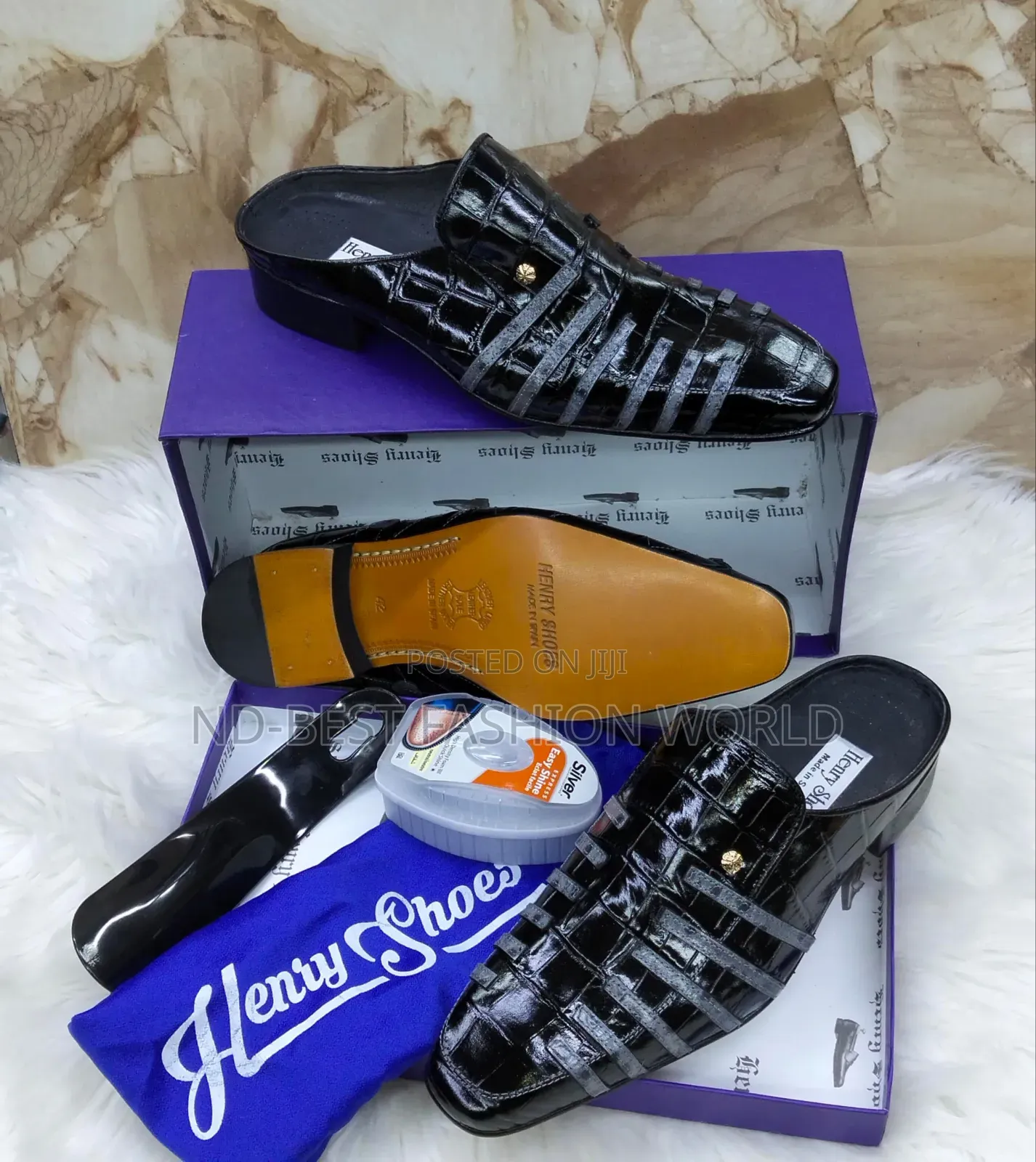 Blue Leather Matured Shoes