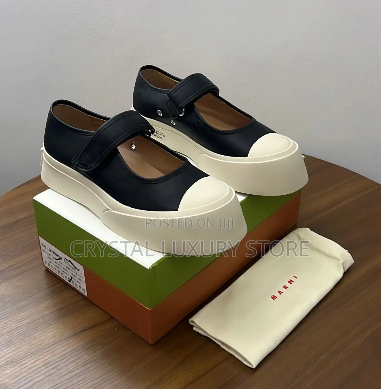 Marni Black Mary Jane Quality Luxury Leather Sneakers