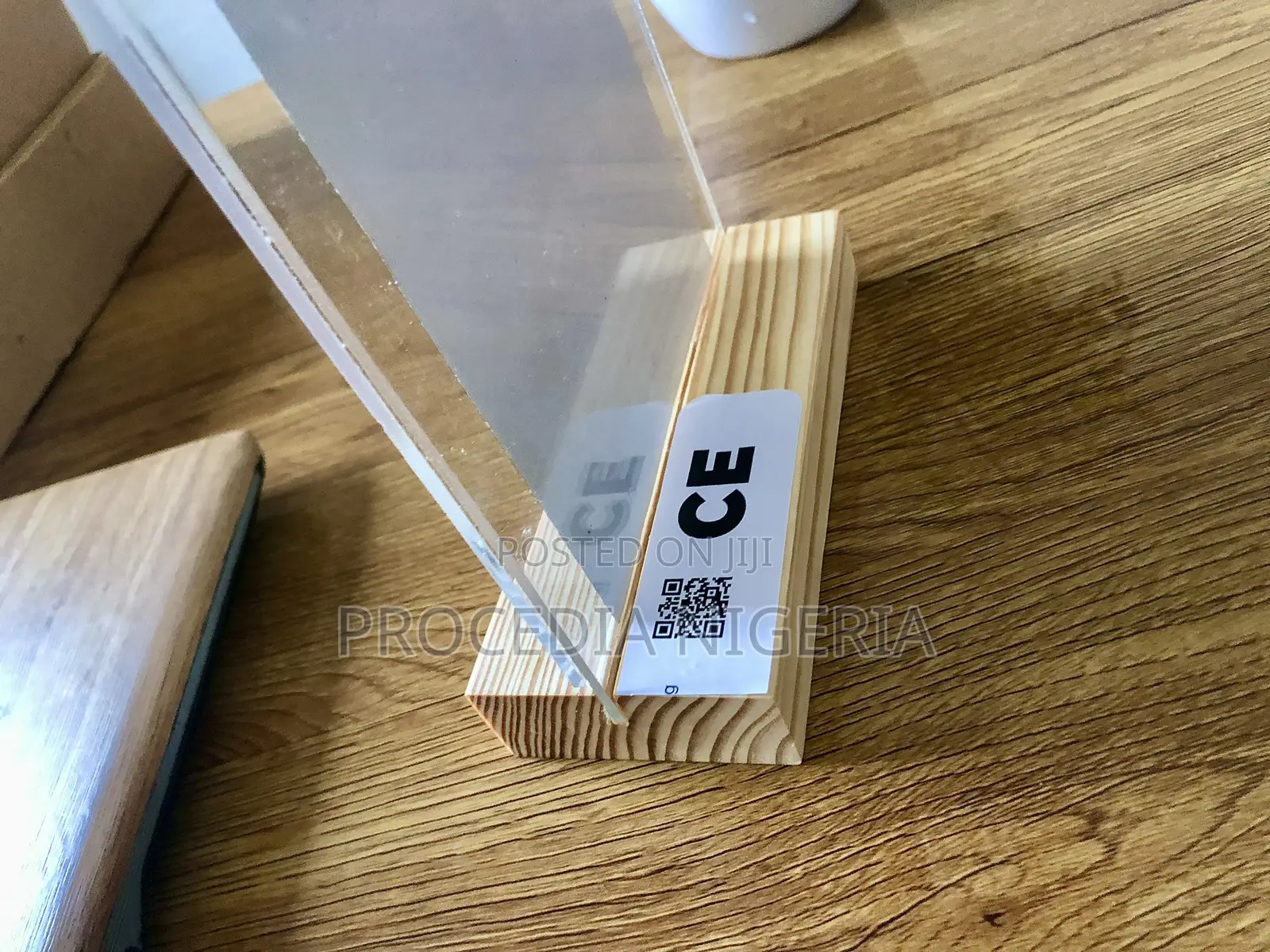 A4 Wooden Base Acrylic Display For Menu, Flyer, Insert Design