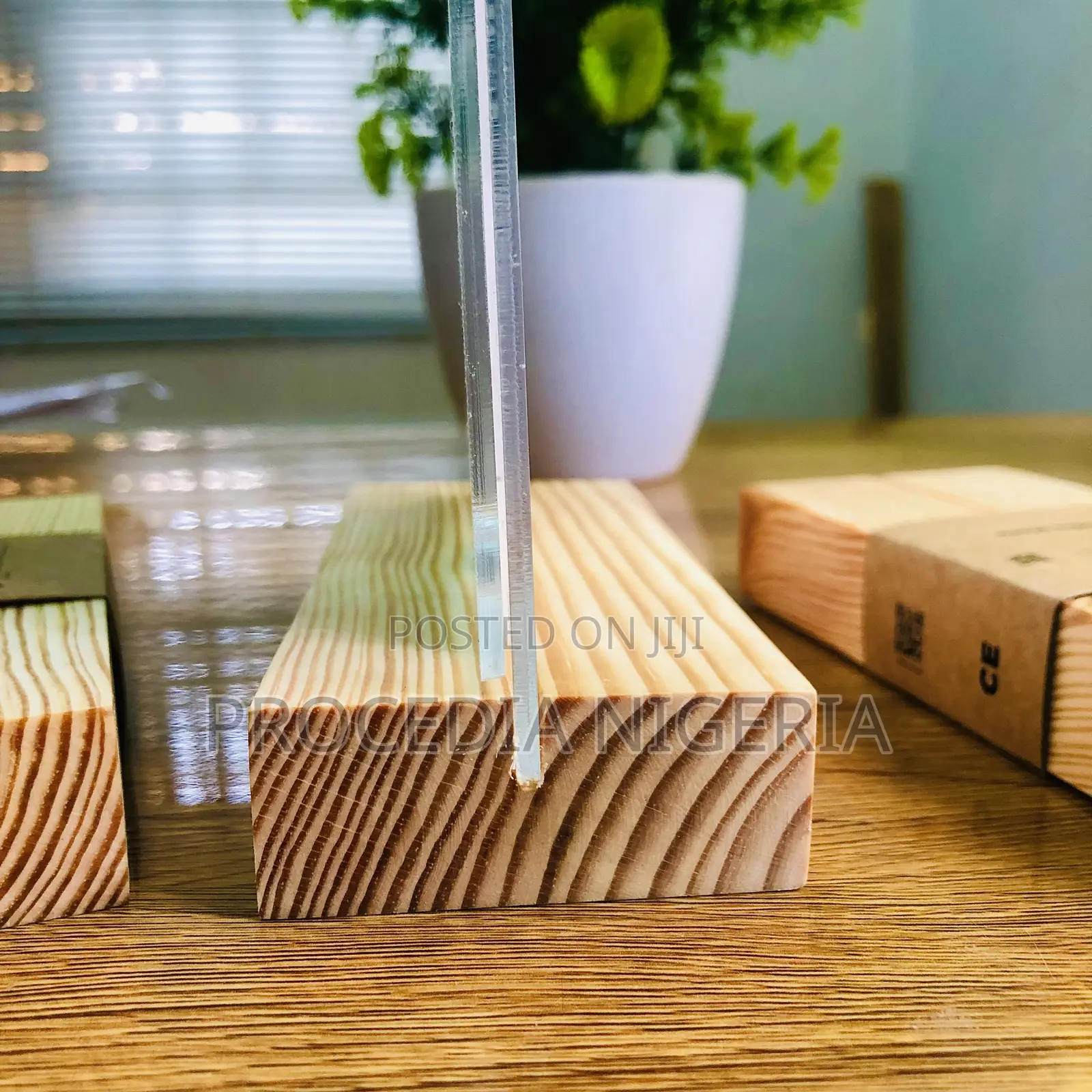 A4 Wooden Base Acrylic Display For Menu, Flyer, Insert Design