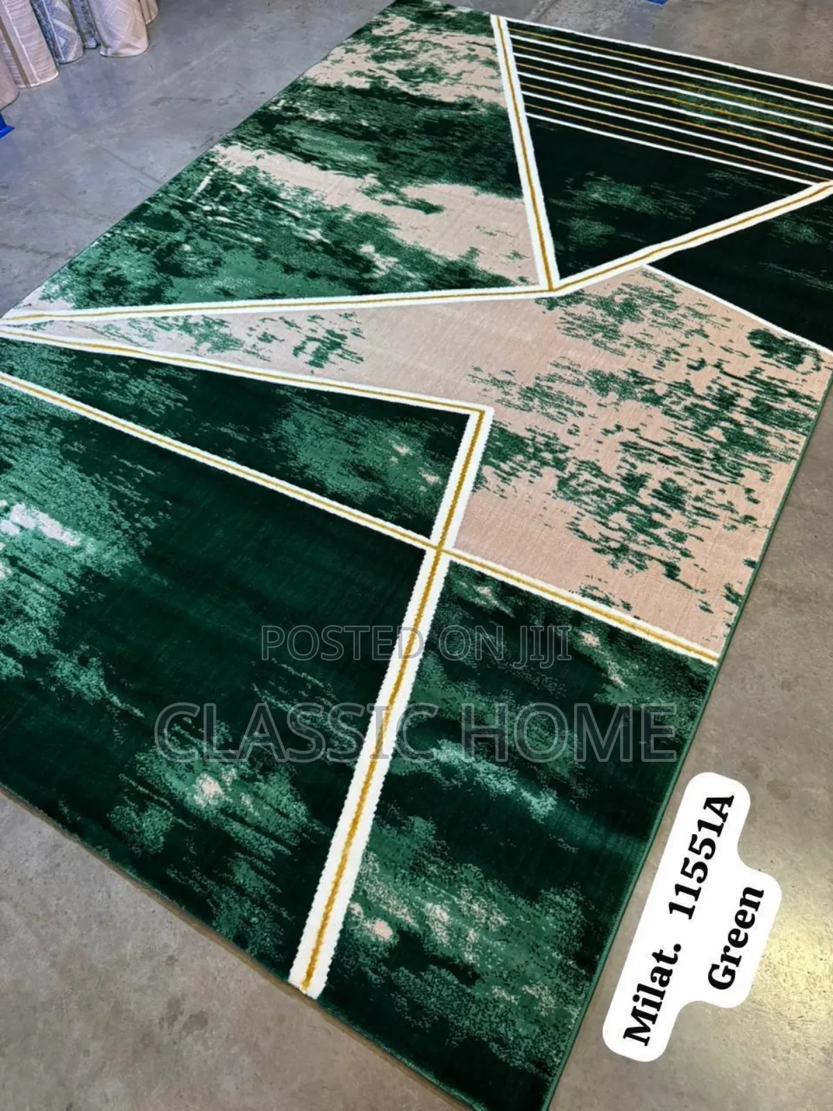 Milat Green Center Rug