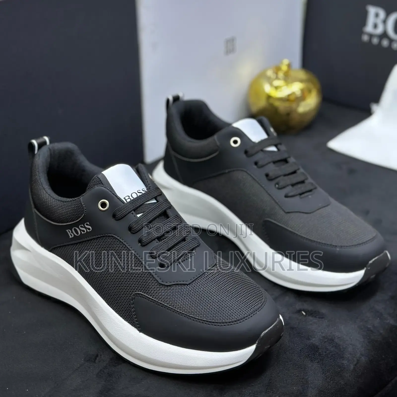 Original Boss White Sole Leather Sneakers for Men