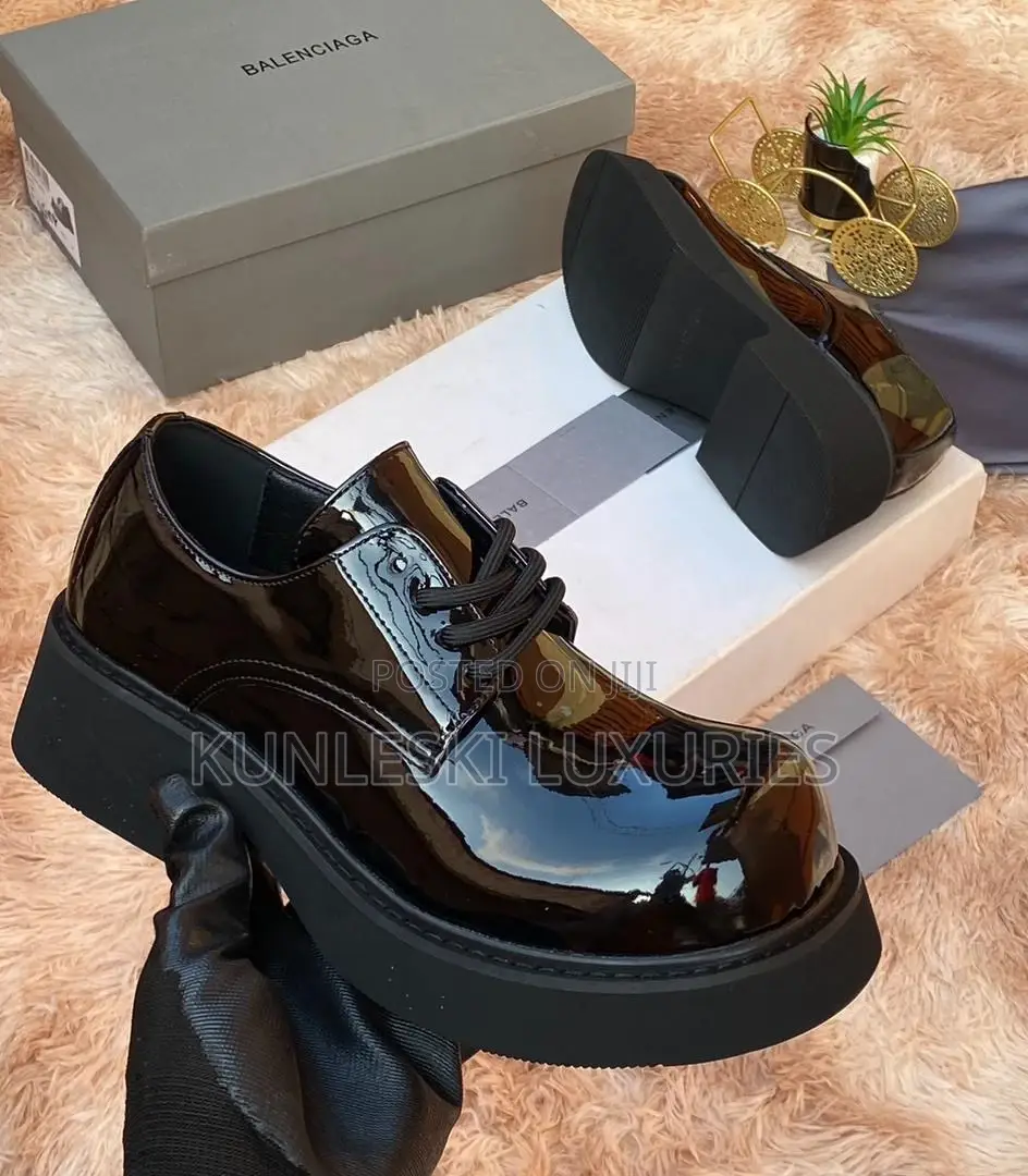 New Balenciaga Luxury High Soft Sole Patent Leather Shoe
