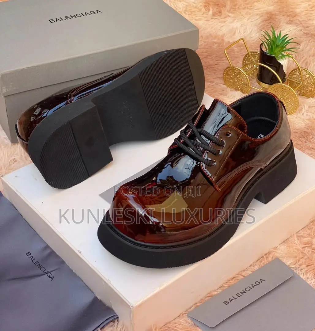 New Balenciaga Luxury High Soft Sole Patent Leather Shoe