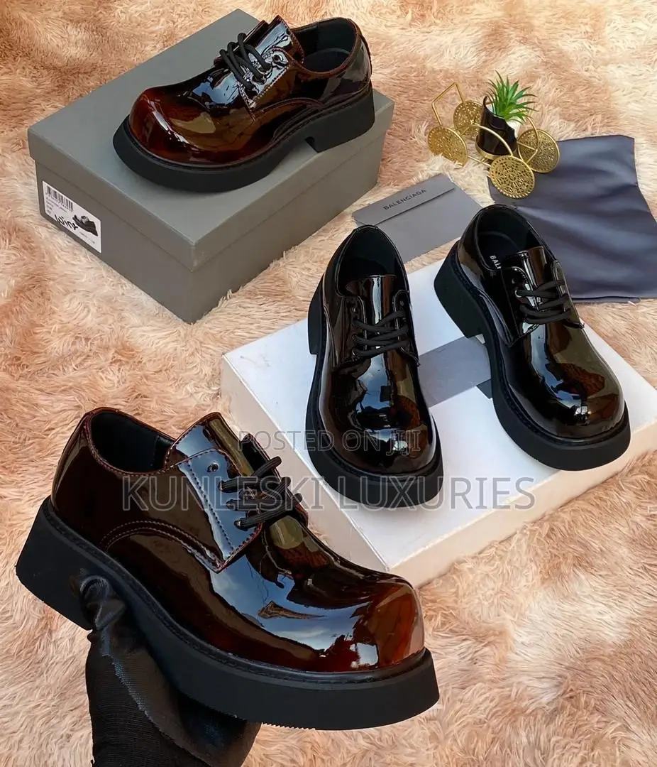 New Balenciaga Luxury High Soft Sole Patent Leather Shoe