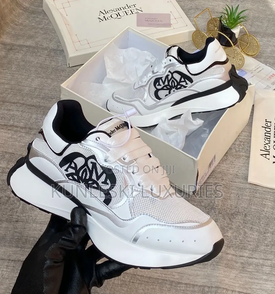 Original Alexander McQueen Silver Leather Sneakers