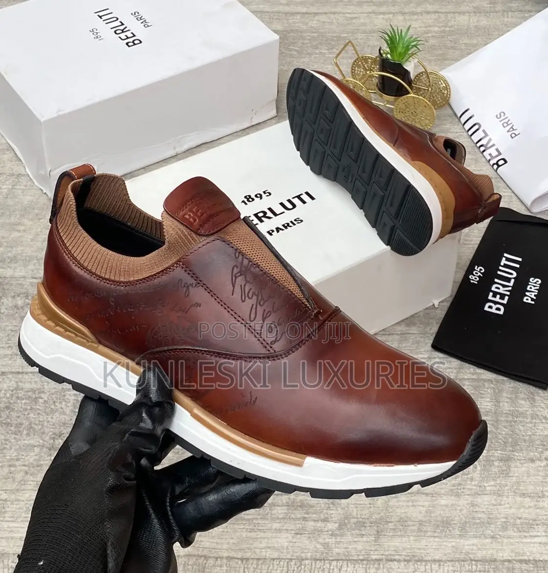 Original Berluti Paris Laceless Leather Sneakers for Men