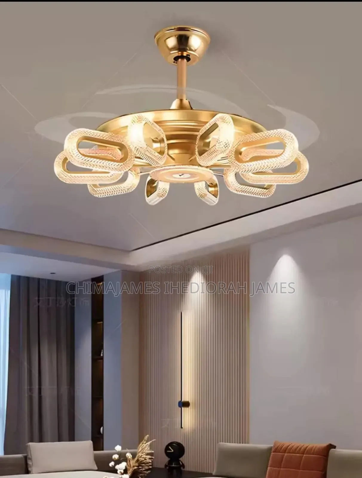 Nordic Modern Design Fan Pendant Light Led Energy-Saving Living Room