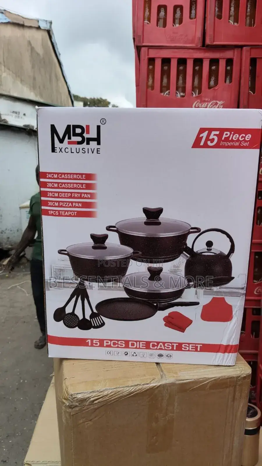 15 Pieces MBH Granite Non Stick Pots