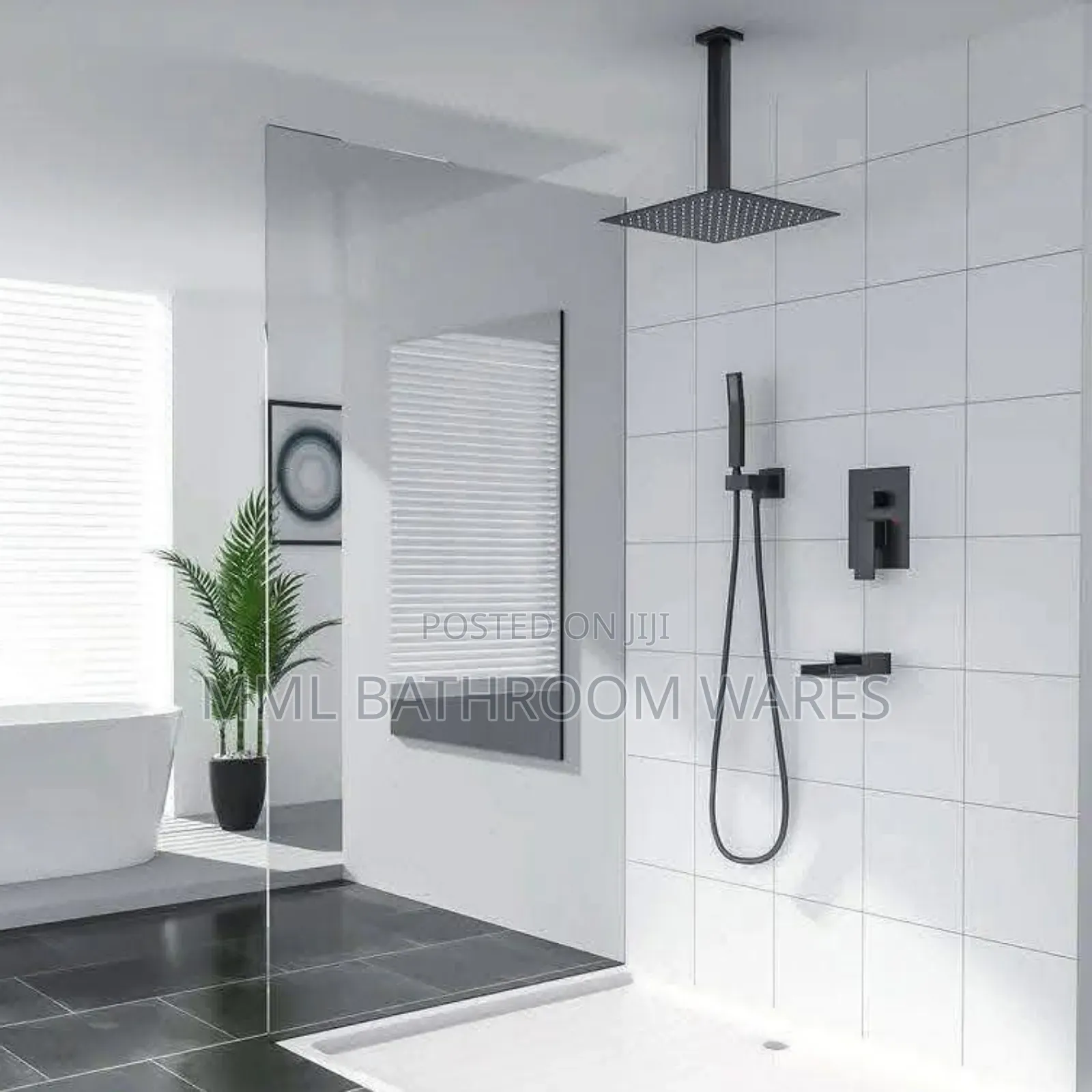 Black 5 Ways Concealed (Conduit) Shower Mixer