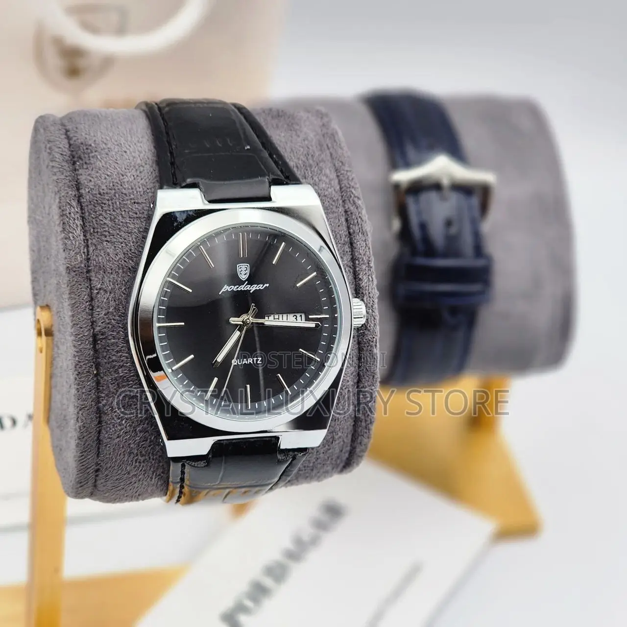 Poedagar Quality Men Genuine Leather Wristwatch