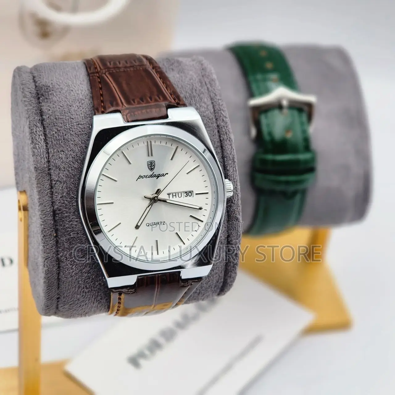 Poedagar Quality Men Genuine Leather Wristwatch