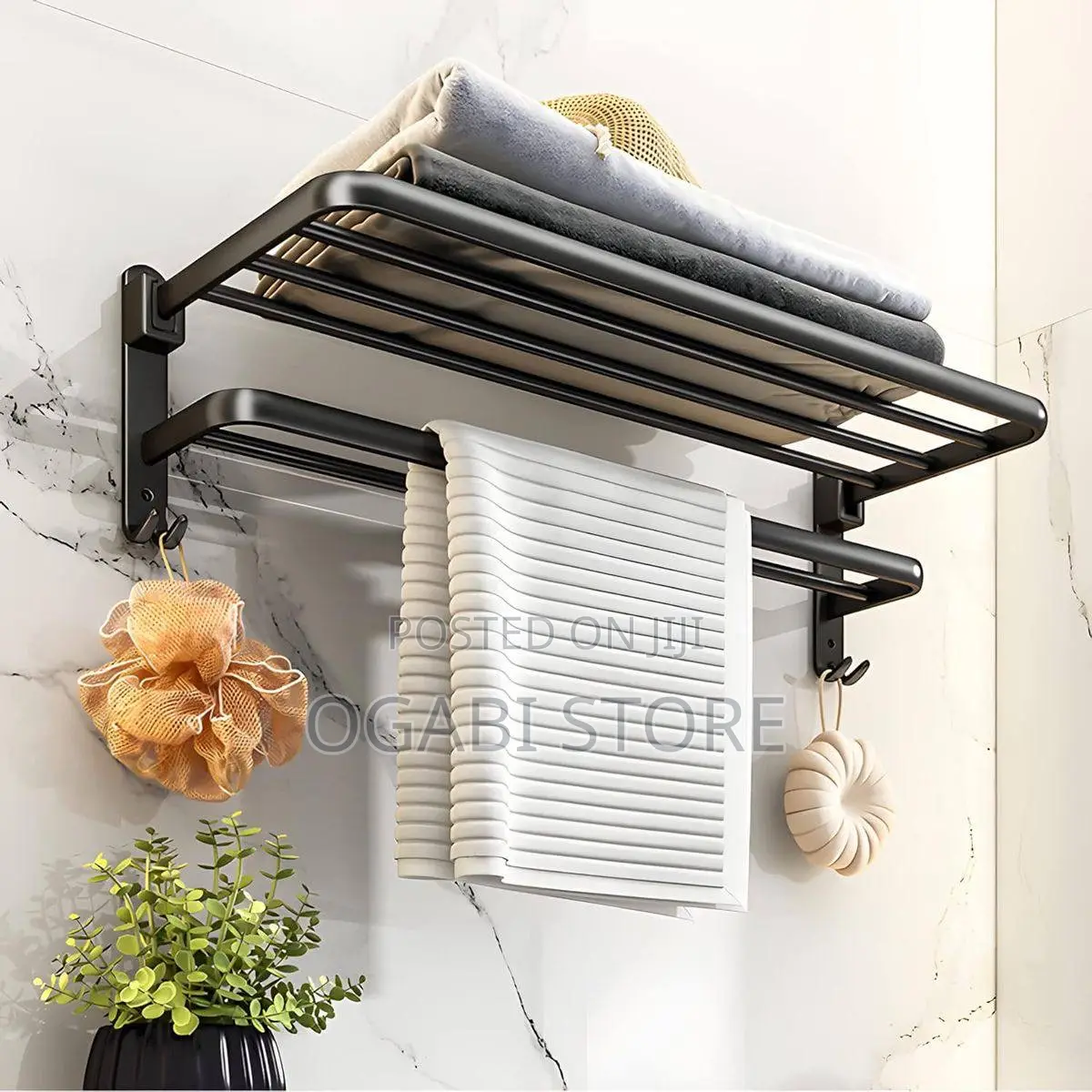 Potable Wall-Mounted Bathroom Towel Rack
