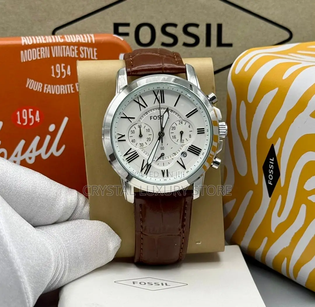 Fossil Quality Luxury Men Genuine Leather Wristwatch