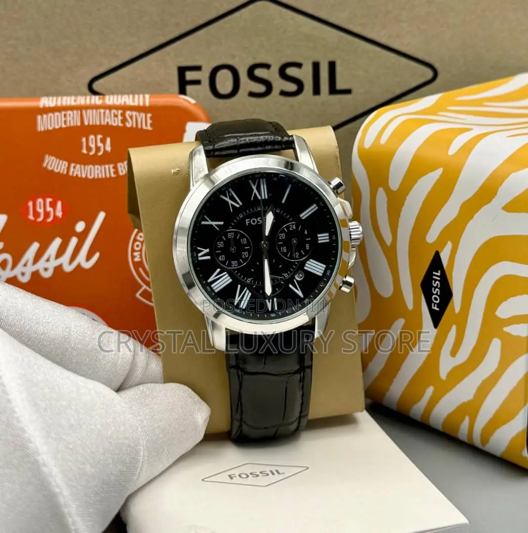 Fossil Quality Luxury Men Genuine Leather Wristwatch