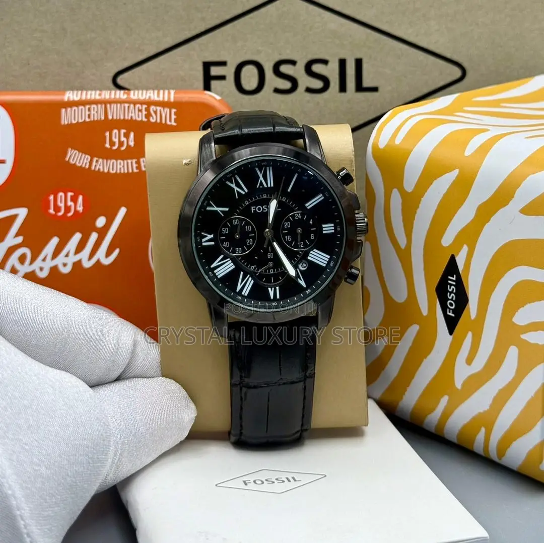 Fossil Quality Luxury Men Genuine Leather Wristwatch