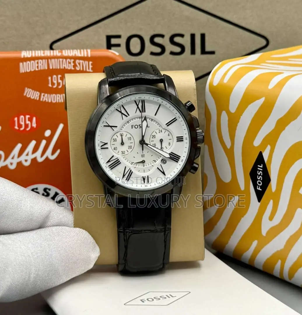 Fossil Quality Luxury Men Genuine Leather Wristwatch