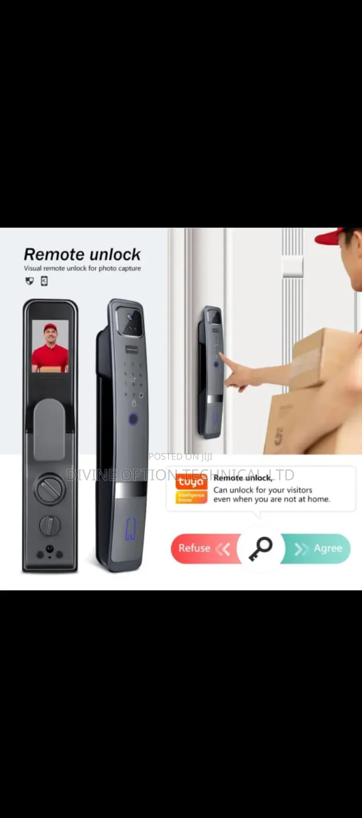 Tuya Facial Detection Electronic Wifi App Intelligent Door Lock