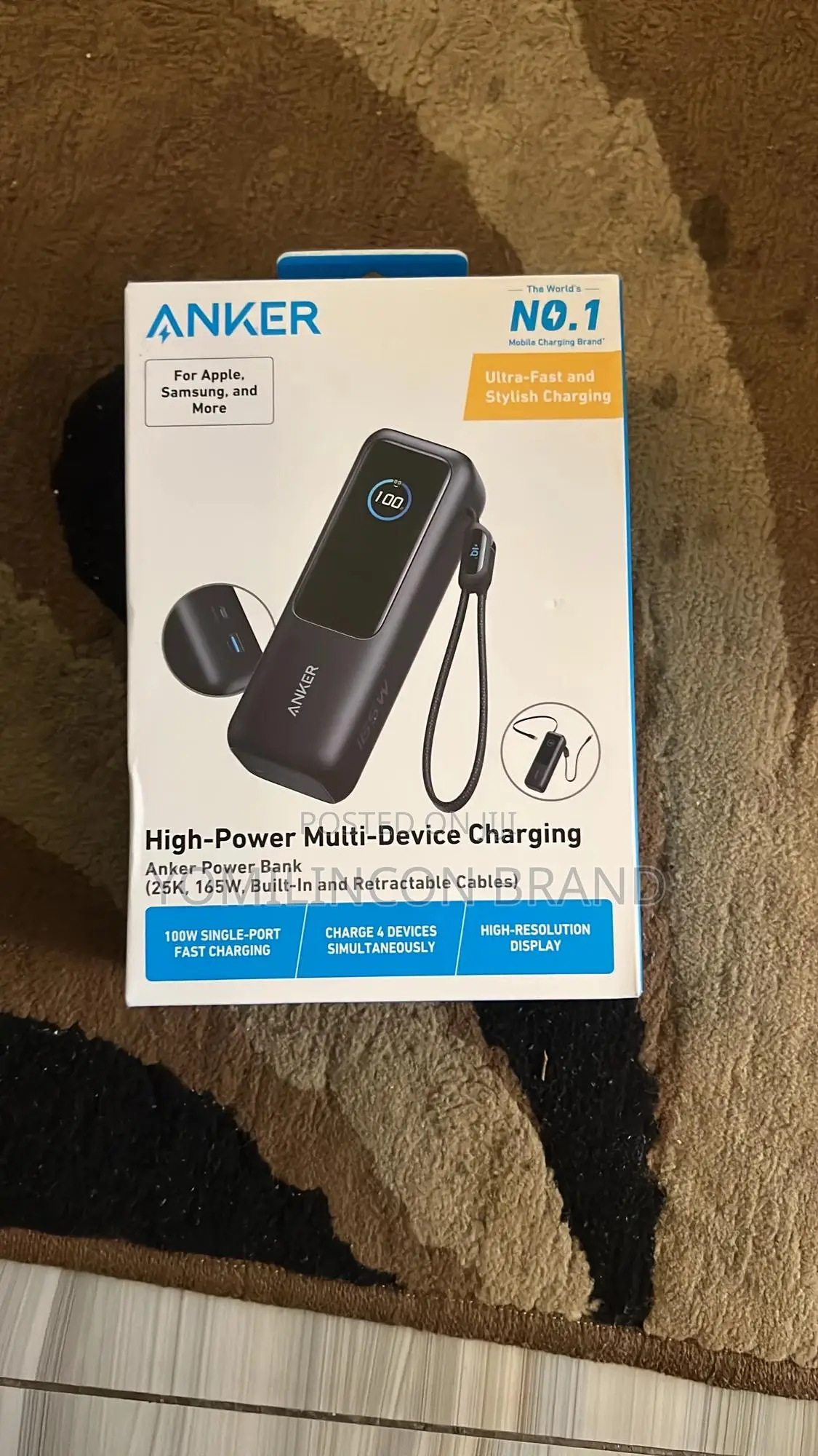 Anker High Power Bank, 25,000mah Portable Charger 165w Max
