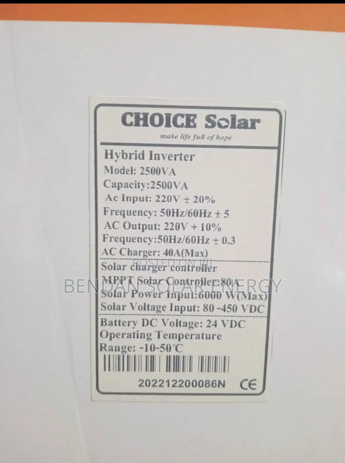 2.5kva Choice Hybrid Solar Inverter – Original Durable