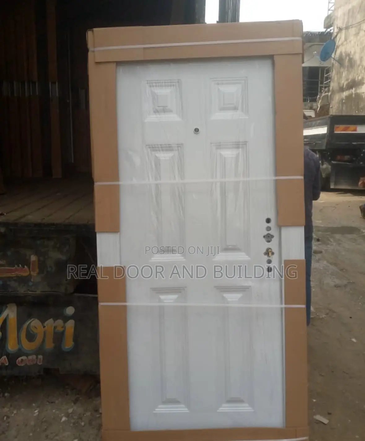 3ft by 7ft White Hamony Steel Door.(64hdk)