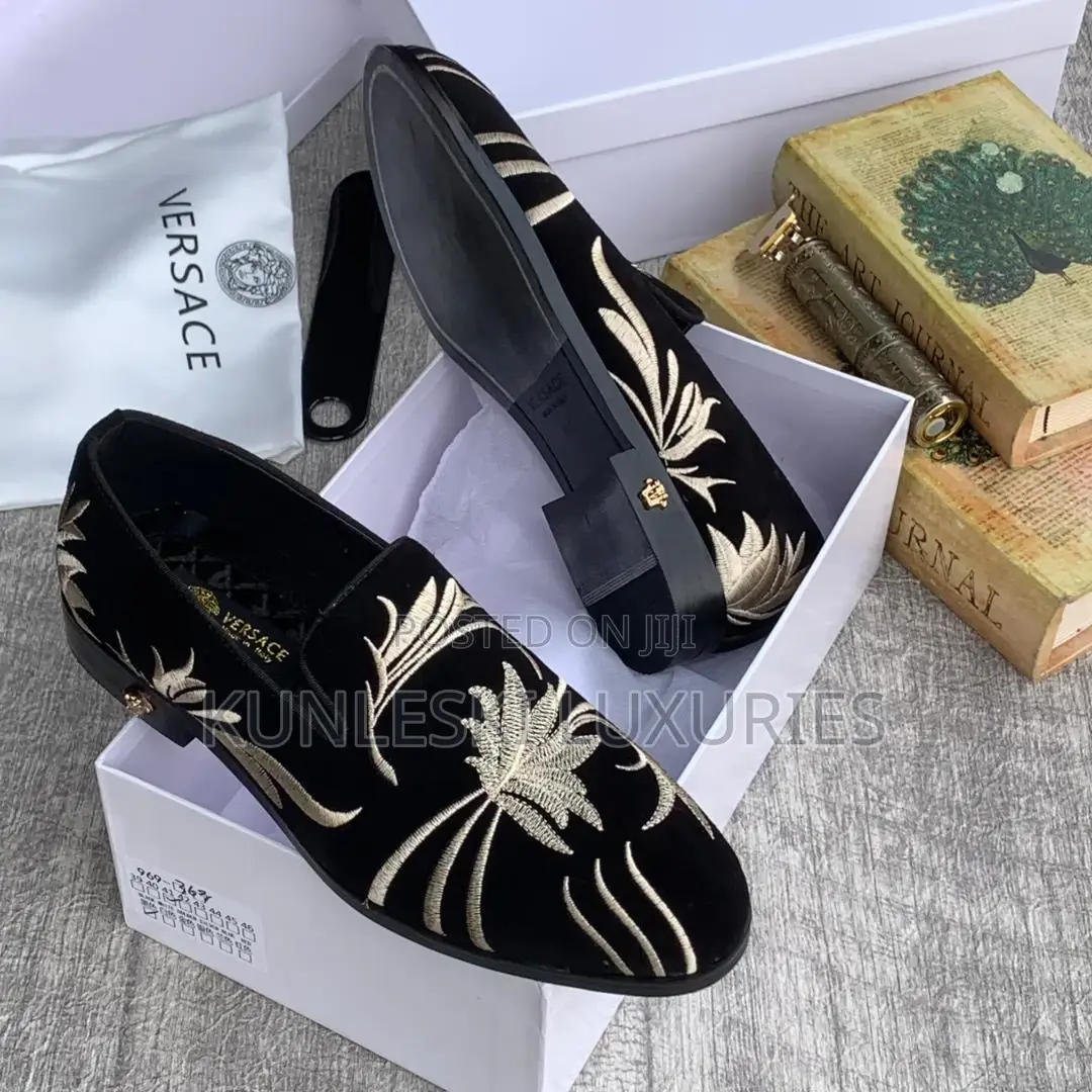 Original Versace Designer Suede Loafers Men’S Shoe
