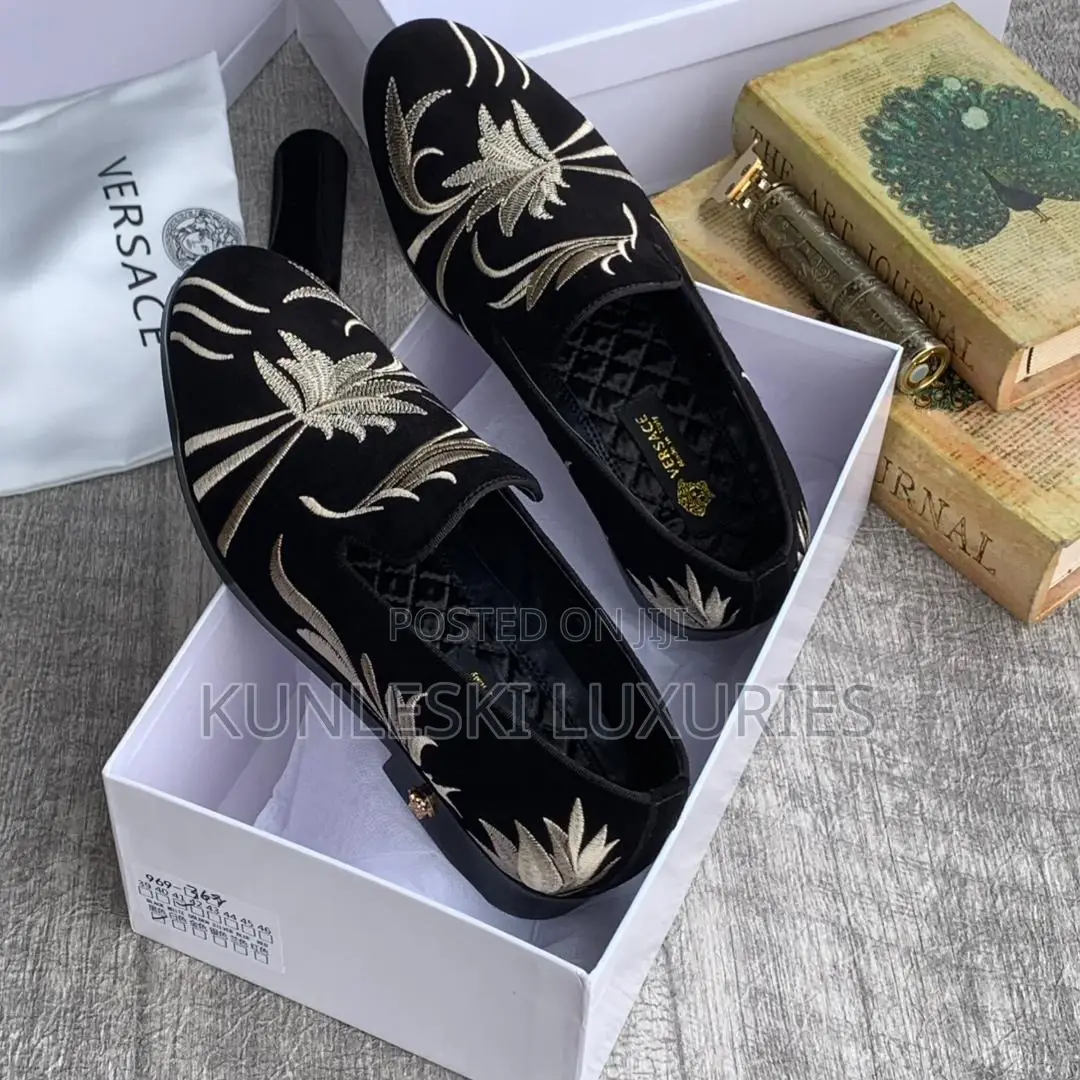 Original Versace Designer Suede Loafers Men’S Shoe