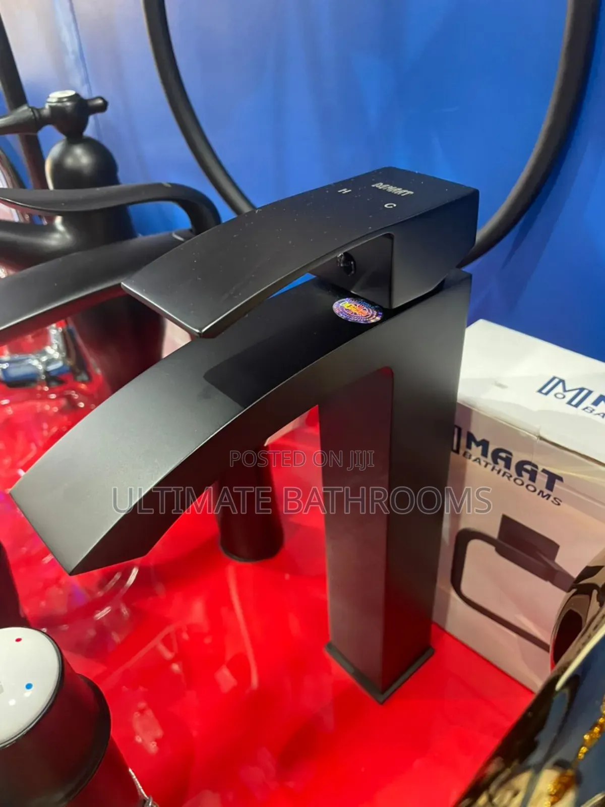 M.Maat Square Black Waterfall Basin Mixer Faucet