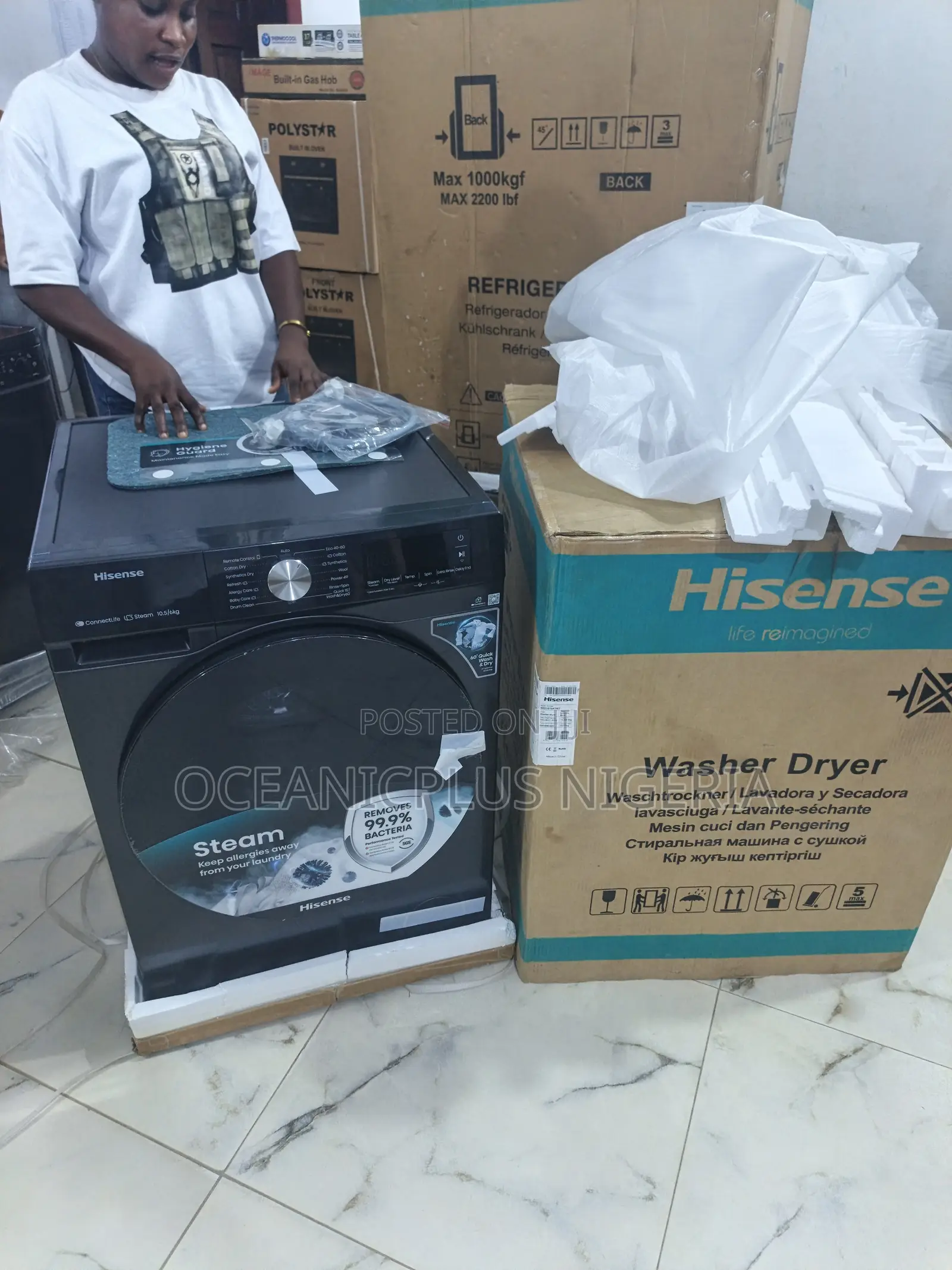 Hisense Turboclean 10.5kg Wash 6kg Dry Washing Machine(Wm1043bt-Wd3s)