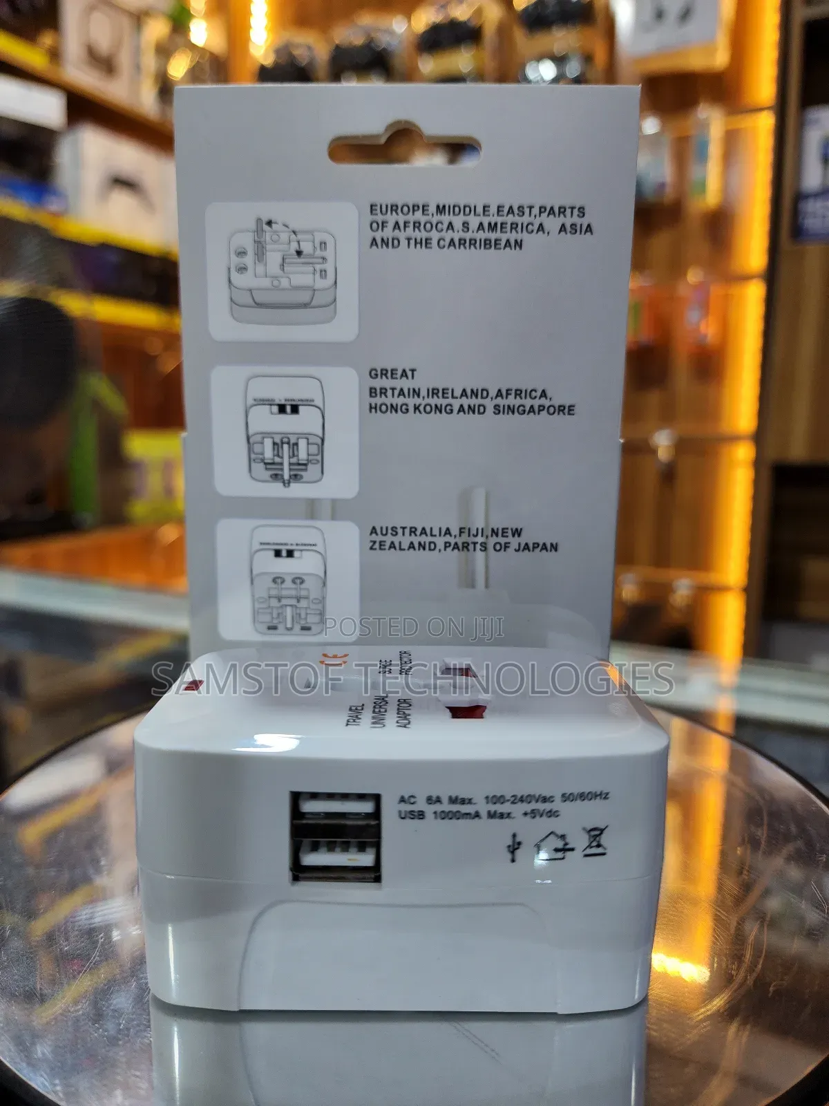 All In One Universal Travel Adapter With 1000ma Usb