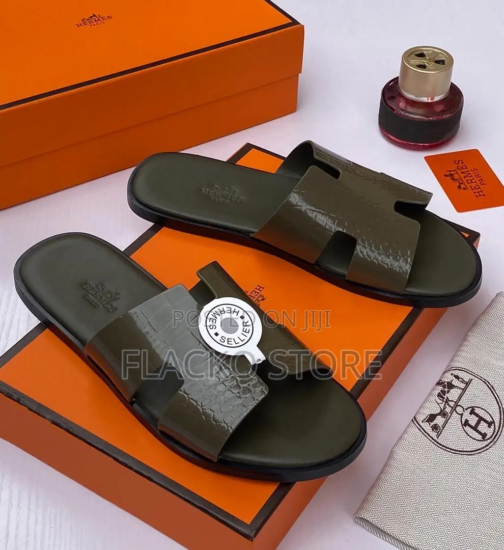 Original Hermes Leather Slippers