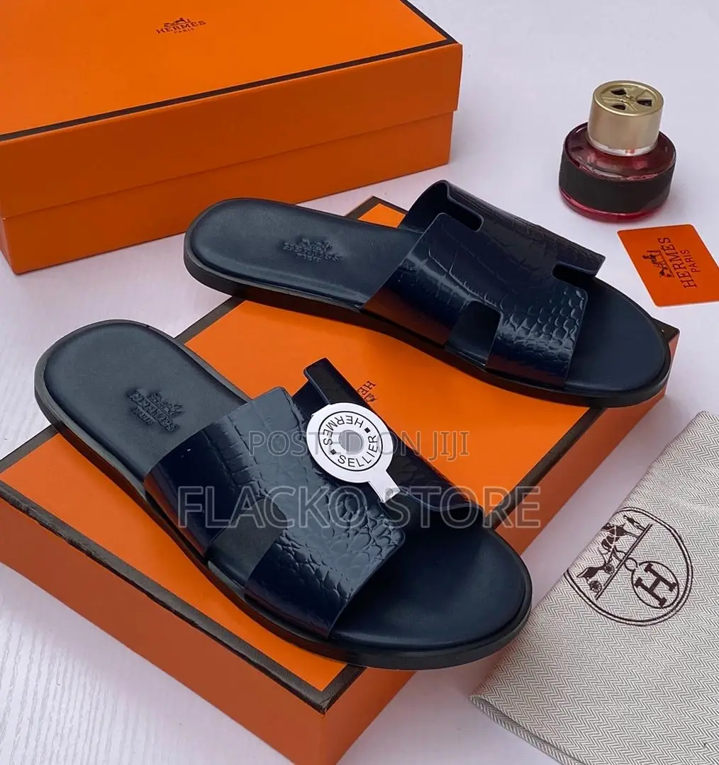 Original Hermes Leather Slippers